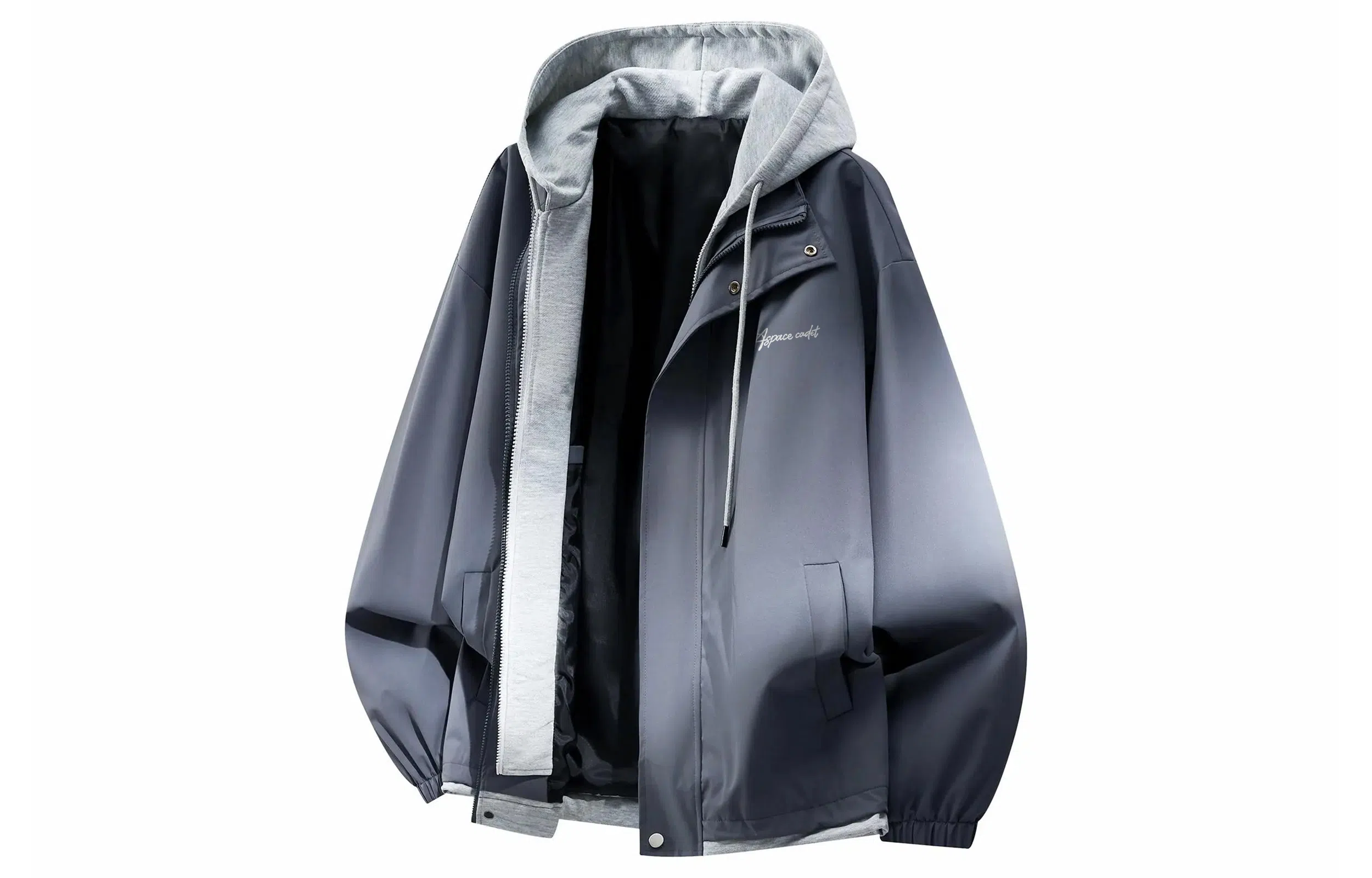 王者荣耀 鲁班七号星空梦想款 美式复古学院风连帽假两件拼接撞色创意字母宽松基础款山系户外休闲日常百搭舒适夹克外套 男女同款