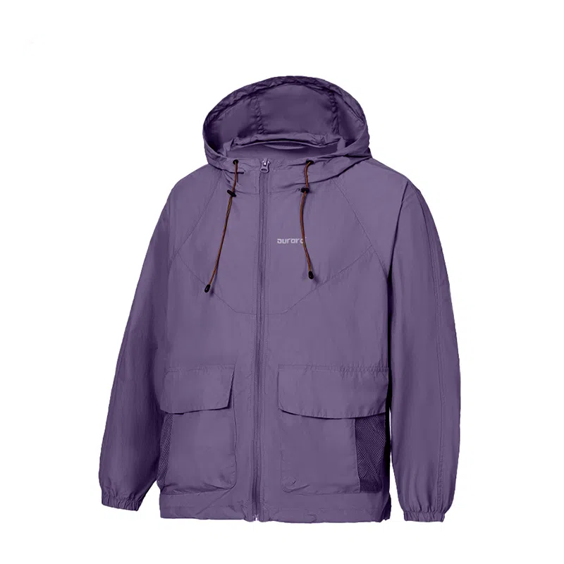 鸭鸭 美式高街纯色大口袋设计薄款凉爽宽松连帽抽绳夹克外套 男女同款