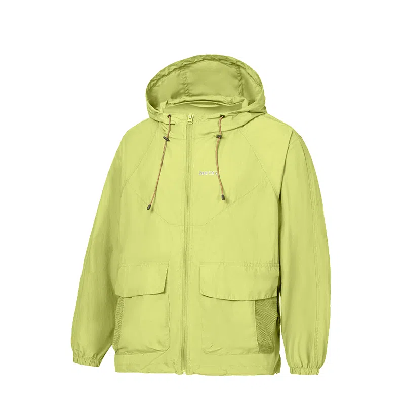 鸭鸭 美式高街纯色大口袋设计薄款凉爽宽松连帽抽绳夹克外套 男女同款