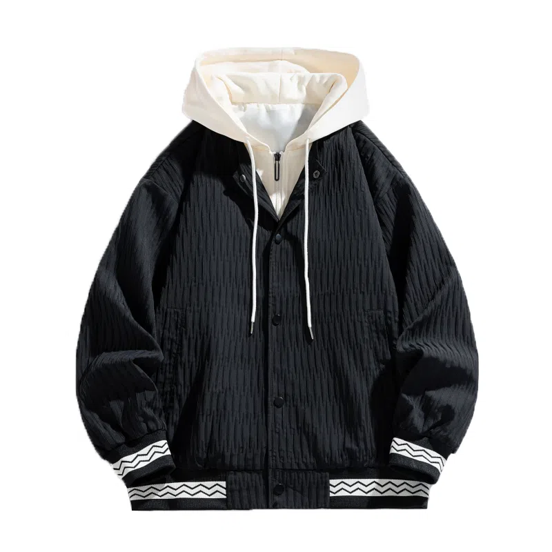 国际米兰足球俱乐部 美式纯色假两件连帽落肩长袖夹克外套 男女同款