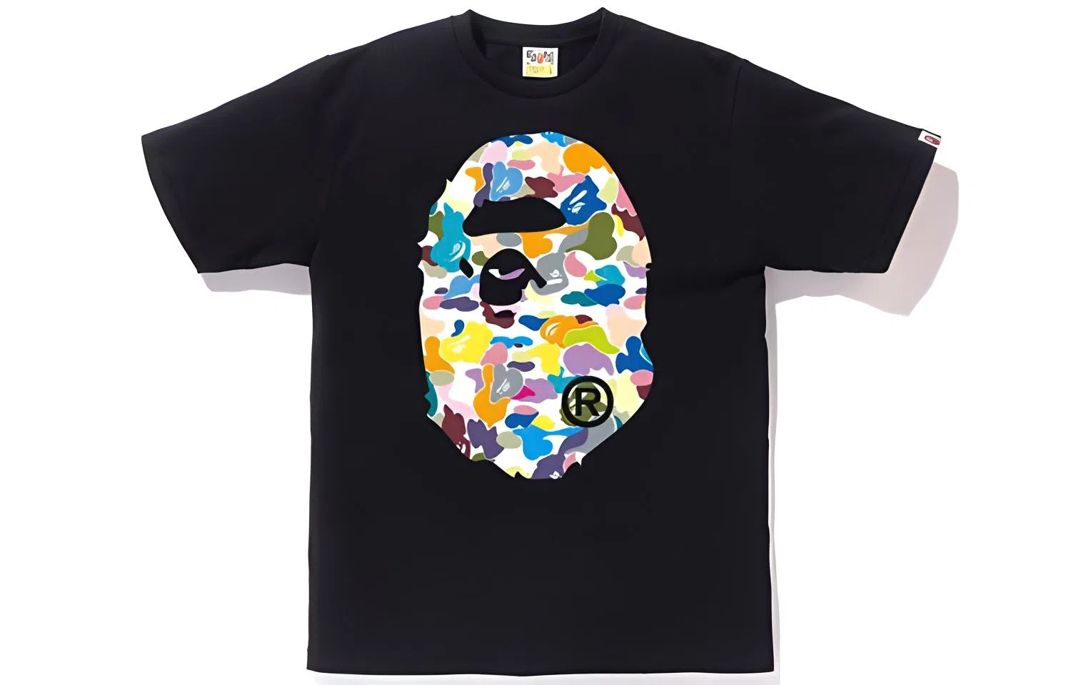 A BATHING APE Bape Multi Camo Big APE Head Tee
