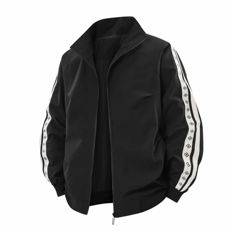 国际米兰足球俱乐部 复古休闲运动插肩条纹立领长袖夹克外套 男女同款