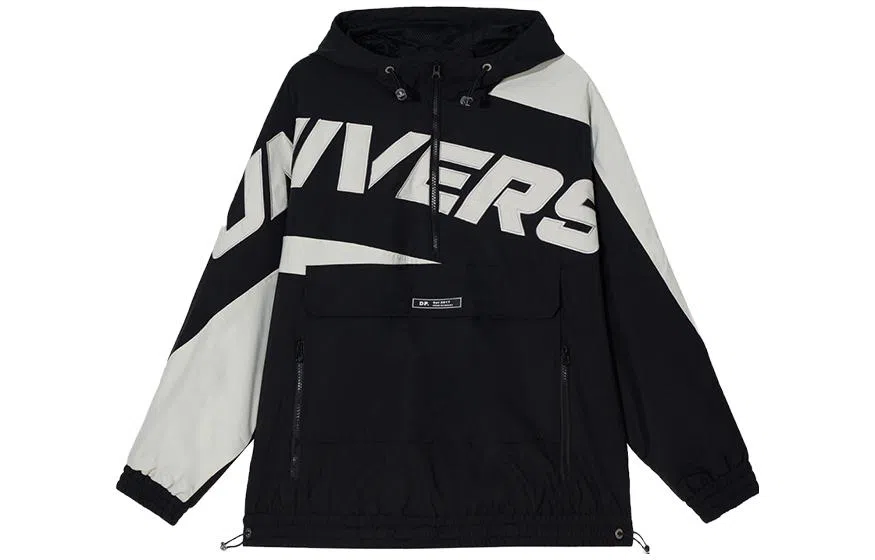 鸭鸭 时尚百搭休闲字母刺绣冲锋衣 男女同款