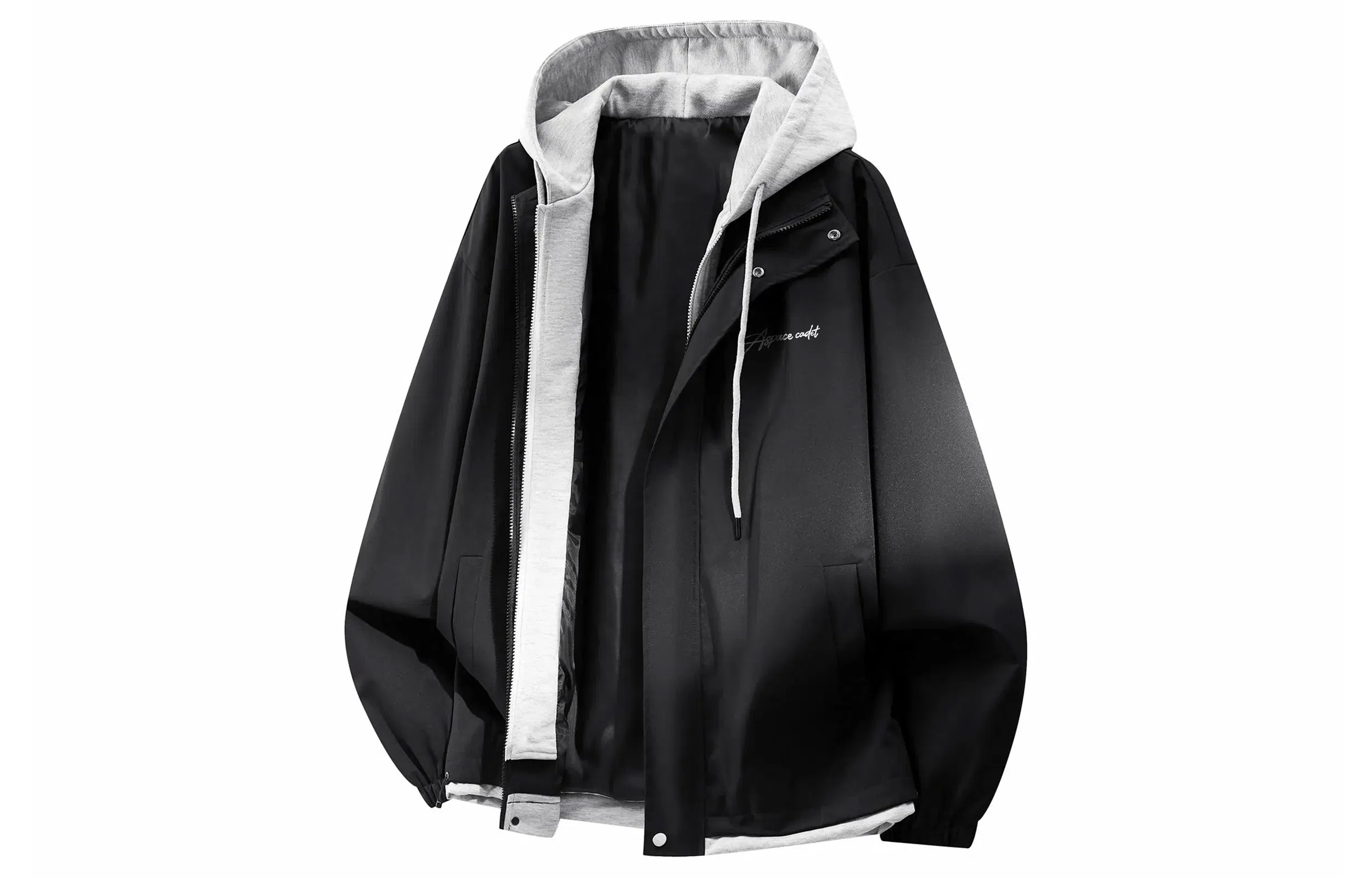 王者荣耀 鲁班七号星空梦想款 美式复古学院风连帽假两件拼接撞色创意字母宽松基础款山系户外休闲日常百搭舒适夹克外套 男女同款