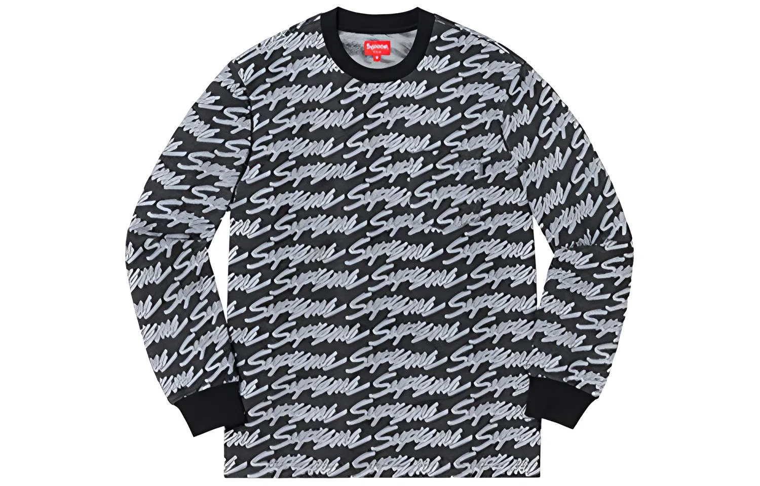 Supreme SS19 Signature Script Logo LS Pocket Tee