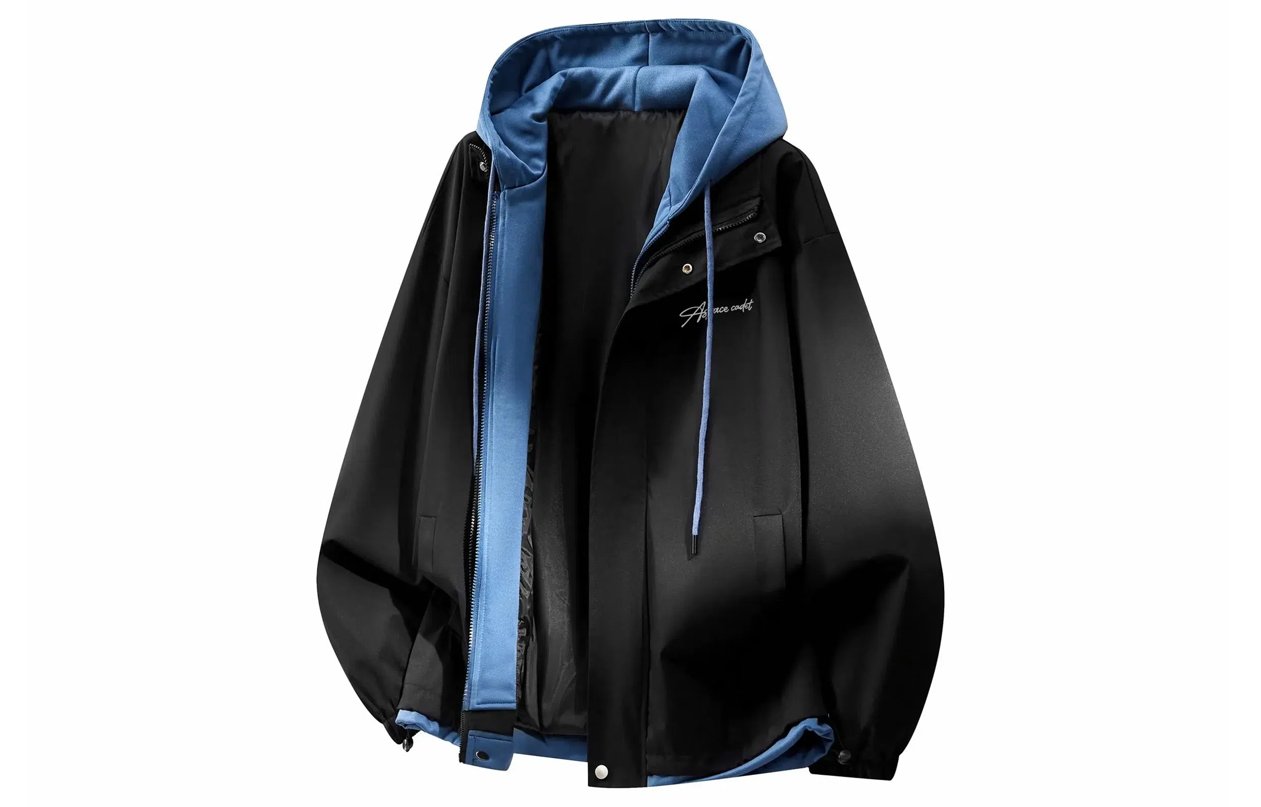 王者荣耀 鲁班七号星空梦想款 美式复古学院风连帽假两件拼接撞色创意字母宽松基础款山系户外休闲日常百搭舒适夹克外套 男女同款