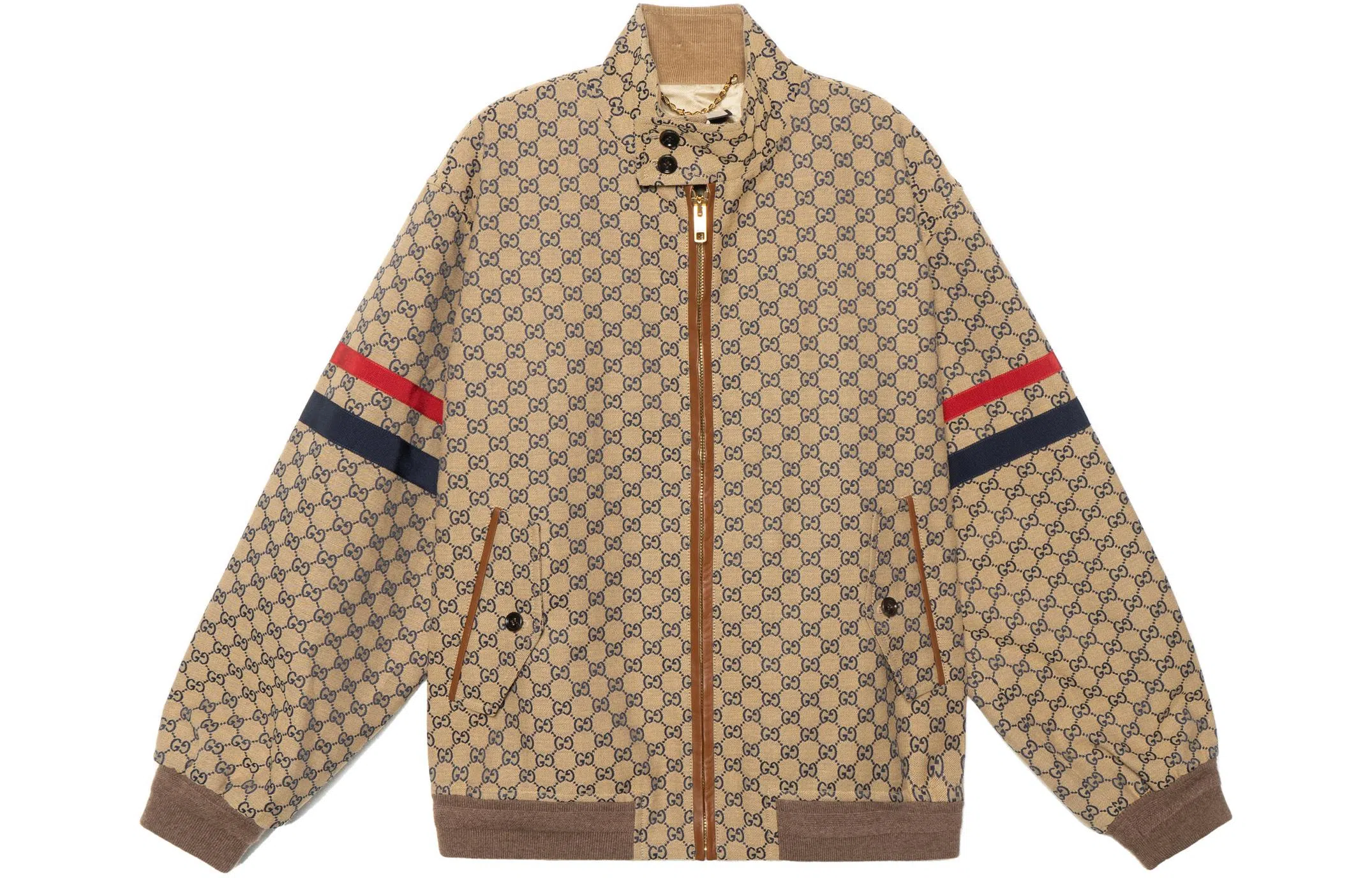 Gucci Striped Print Jacket Beige