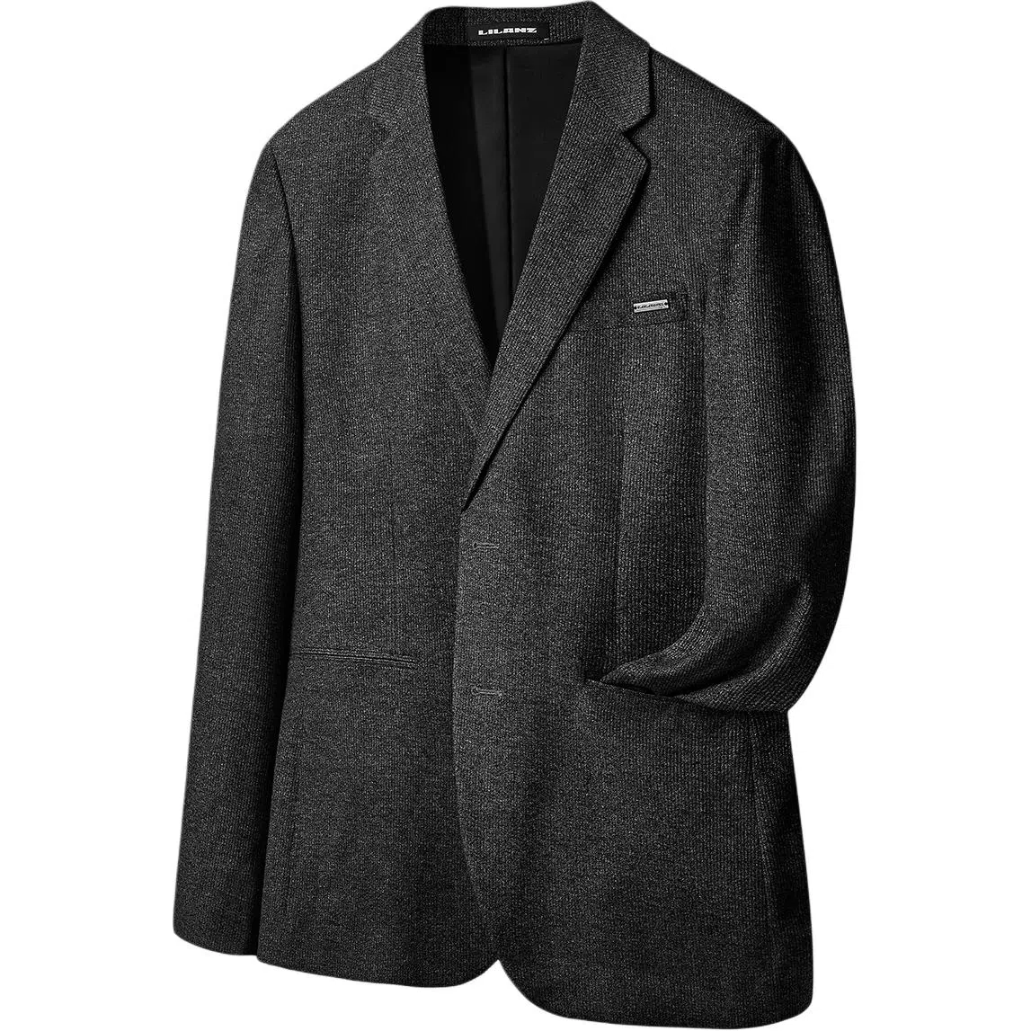 利郎 绵羊毛商务休闲西装领极简风单排扣修身西服 男款 浮岩灰