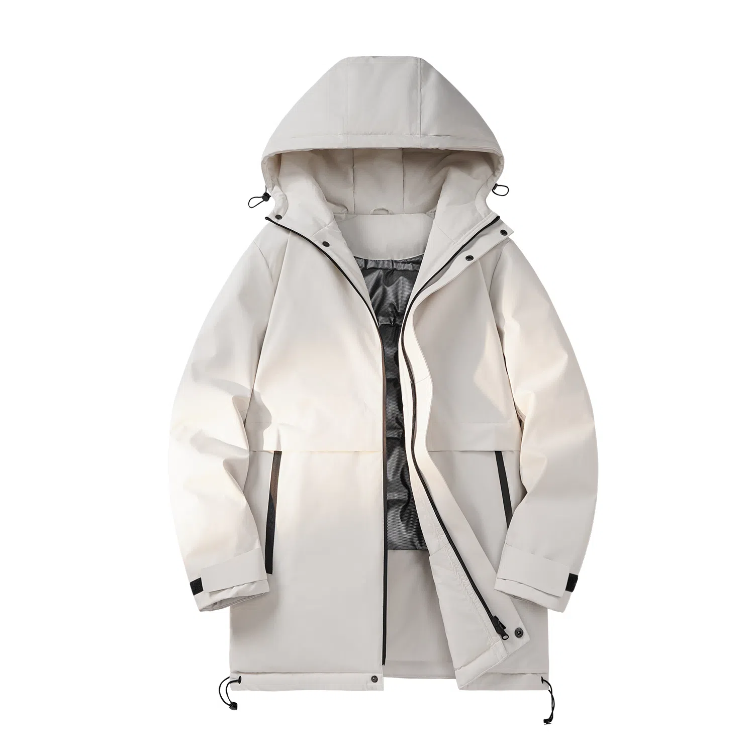 敦煌博物馆 简约纯色休闲防风中长款运动户外潮流百搭连帽防寒保暖羽绒服 男女同款