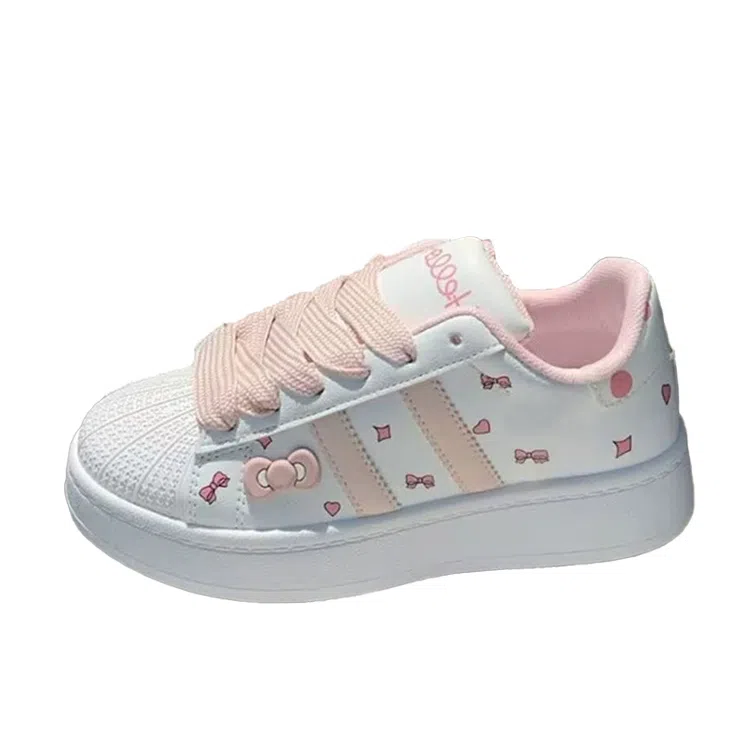 超纤皮 小众设计可爱蝴蝶结潮流时尚休闲百搭青春学院风 耐磨透气轻便 低帮 生活休闲鞋 女款