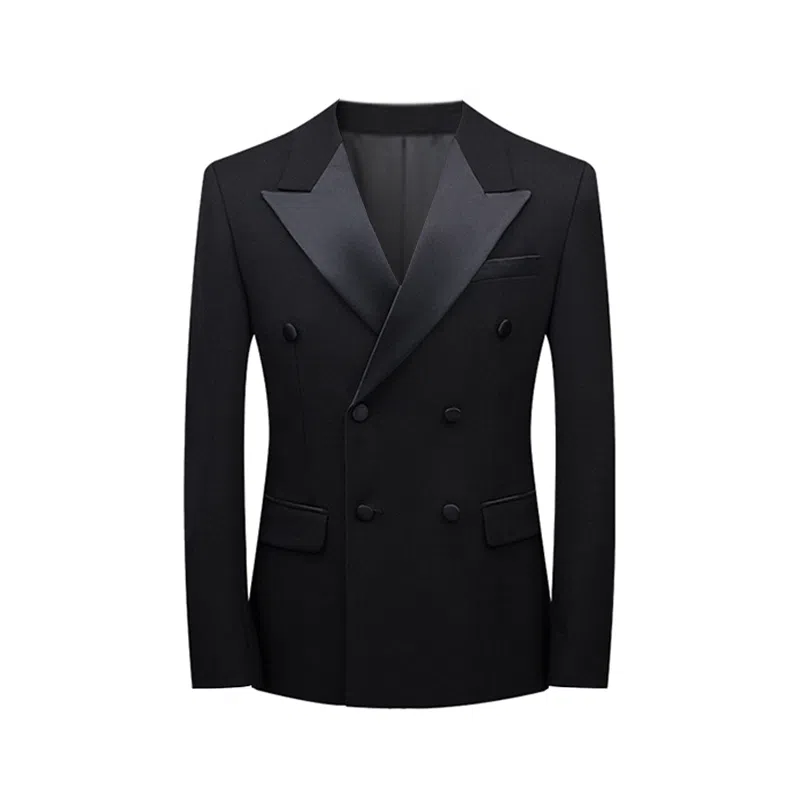 恒源祥 双排扣翻领纯色西装 男款 黑色
