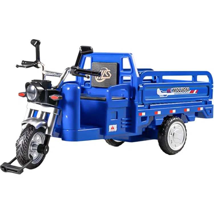 星星科教 合金三轮车仿真拉货三蹦子收藏摆件 成品模型