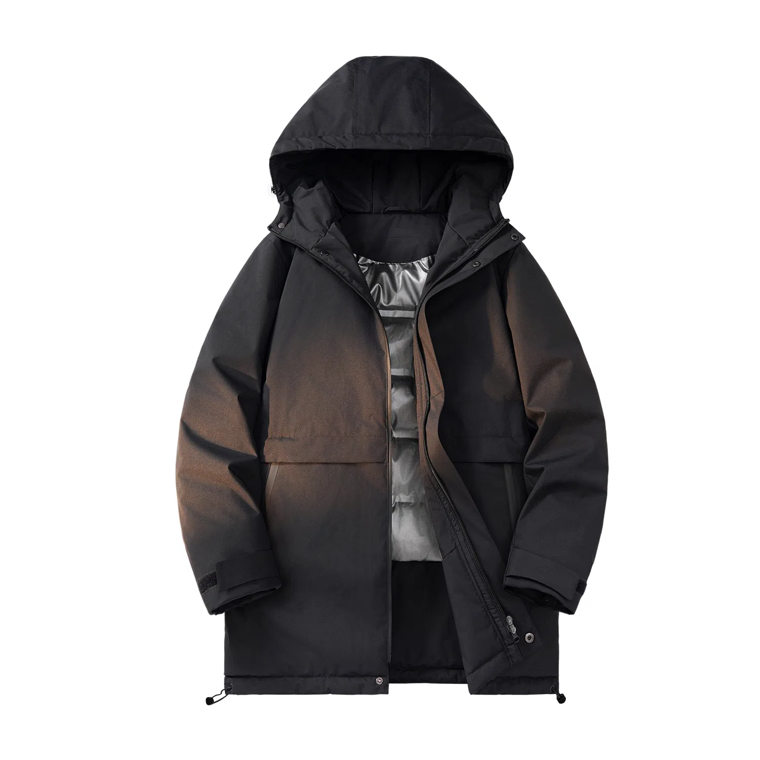 敦煌博物馆 简约纯色休闲防风中长款运动户外潮流百搭连帽防寒保暖羽绒服 男女同款