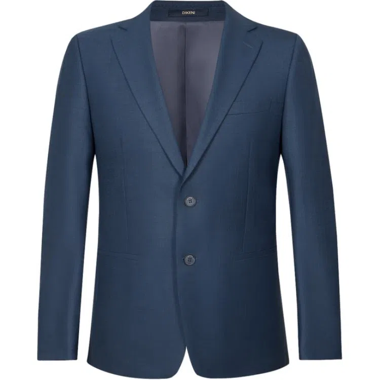 迪柯尼 商务通勤纯色西装 男款 蓝格