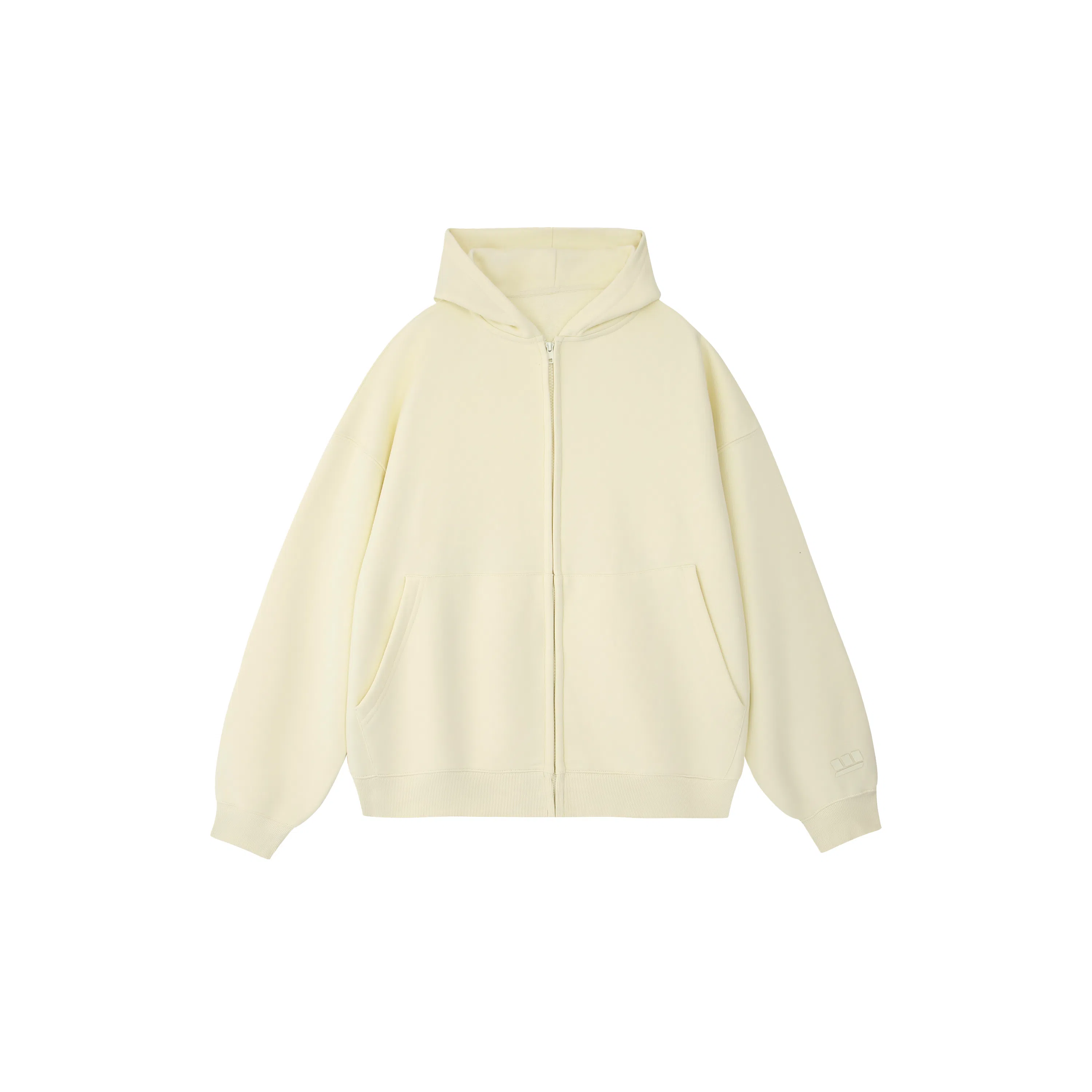 无畏东方纯色拉链卫衣外套纯色极简重磅休闲运动百搭连帽开衫 男女同款