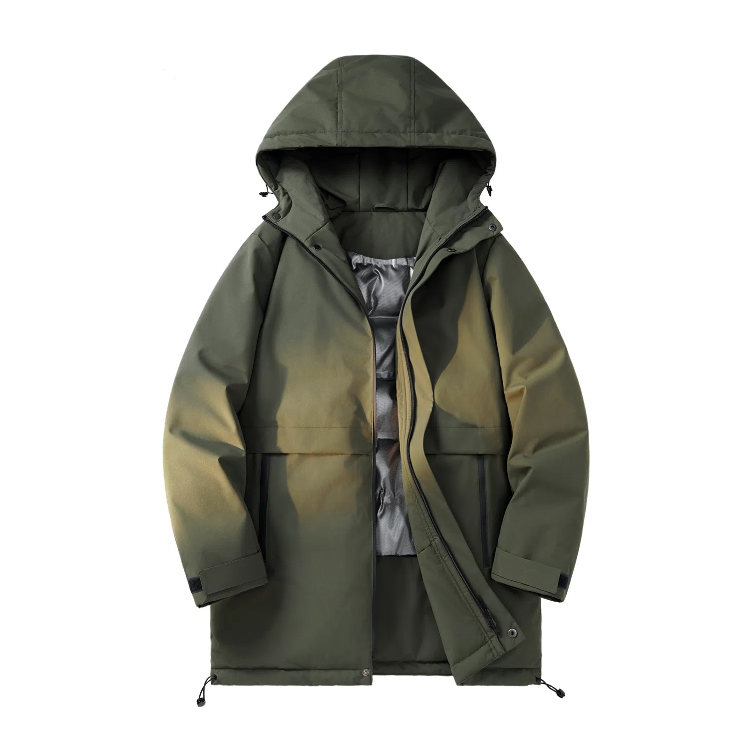 敦煌博物馆 简约纯色休闲防风中长款运动户外潮流百搭连帽防寒保暖羽绒服 男女同款