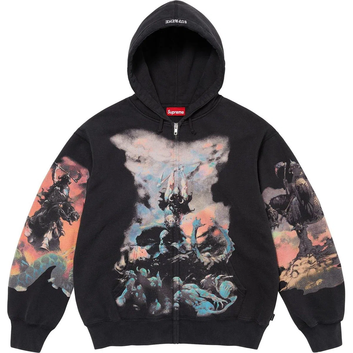 Supreme x Frank Frazetta Zip Up Hooded Sweatshirt