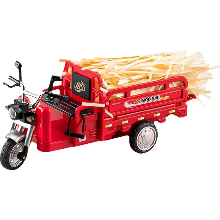 星星科教 合金三轮摩托车三蹦子 拉货拉石头拉草 成品模型