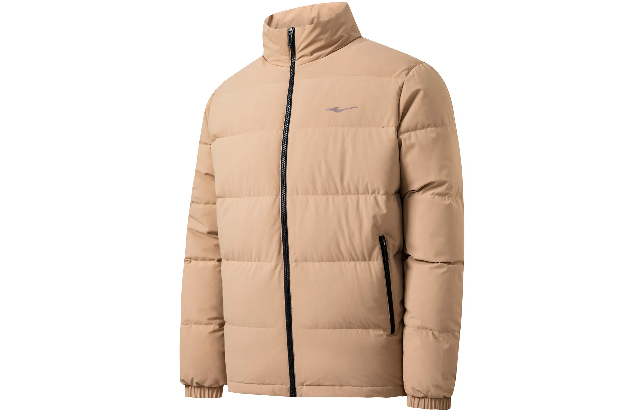 鸿星尔克 色彩博物馆 纯色休闲立领加绒加厚防寒保暖羽绒服 冬季 男女同款 臻卡其