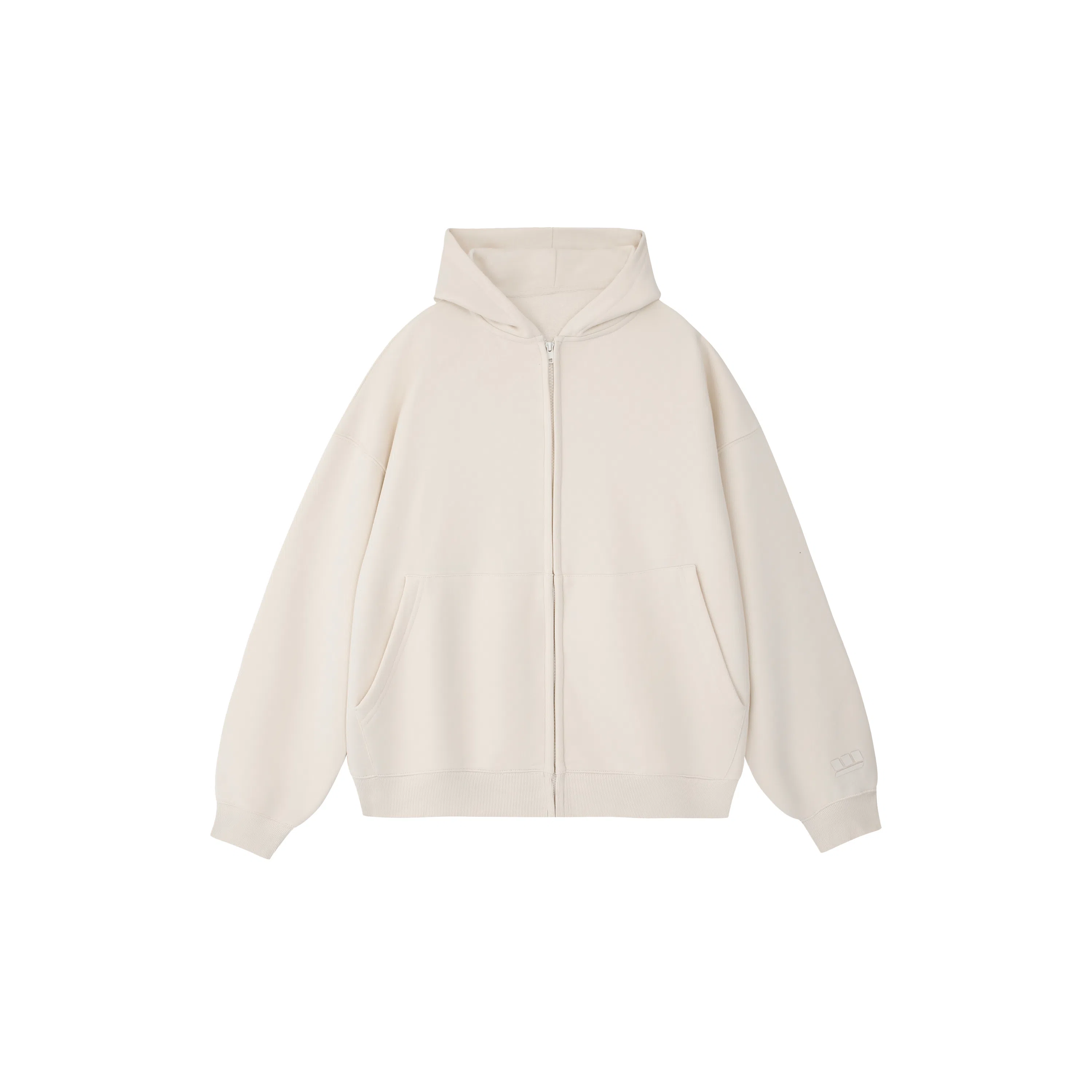 无畏东方纯色拉链卫衣外套纯色极简重磅休闲运动百搭连帽开衫 男女同款