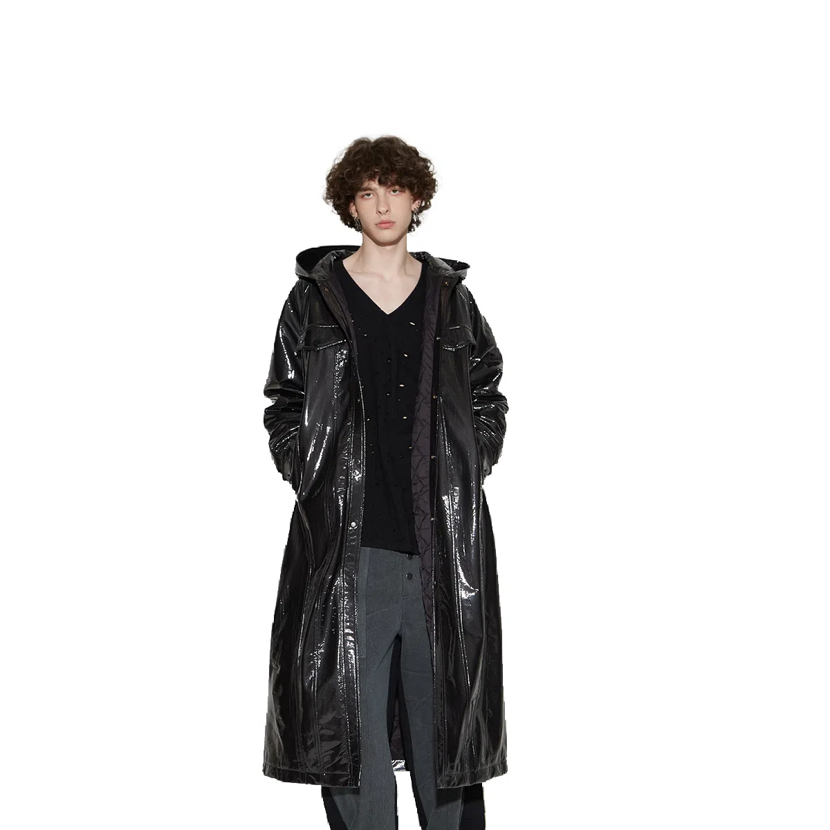 VANN VALRENCÉ Long Cotton Coat Black