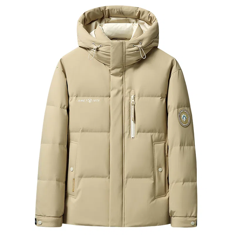 鸭鸭 紫钻系列 中青年时尚韩版潮流百搭短款连帽外套户外运动防风保暖休闲面包羽绒服 男女同款