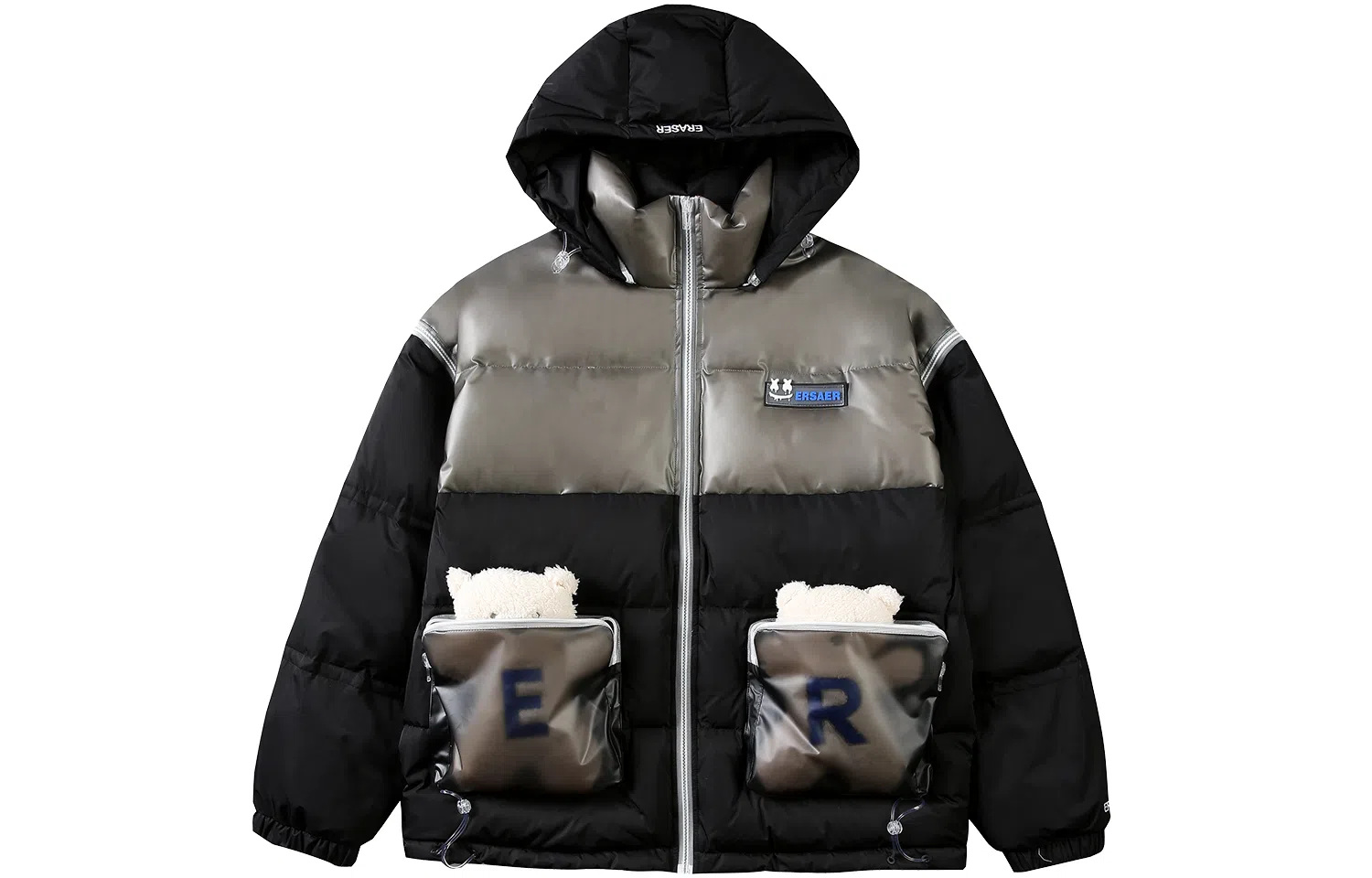 ER Bear Pocket Detachable Sleeve Down Jacket