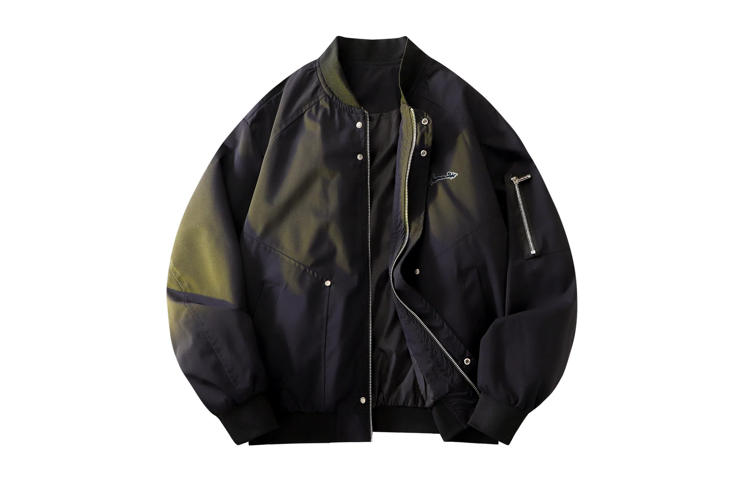 王者荣耀 鲁班七号星空梦想款 美式复古纯色创意空字母金属拉链机能棒球领宽松休闲百搭飞行员工装夹克外套 男女同款