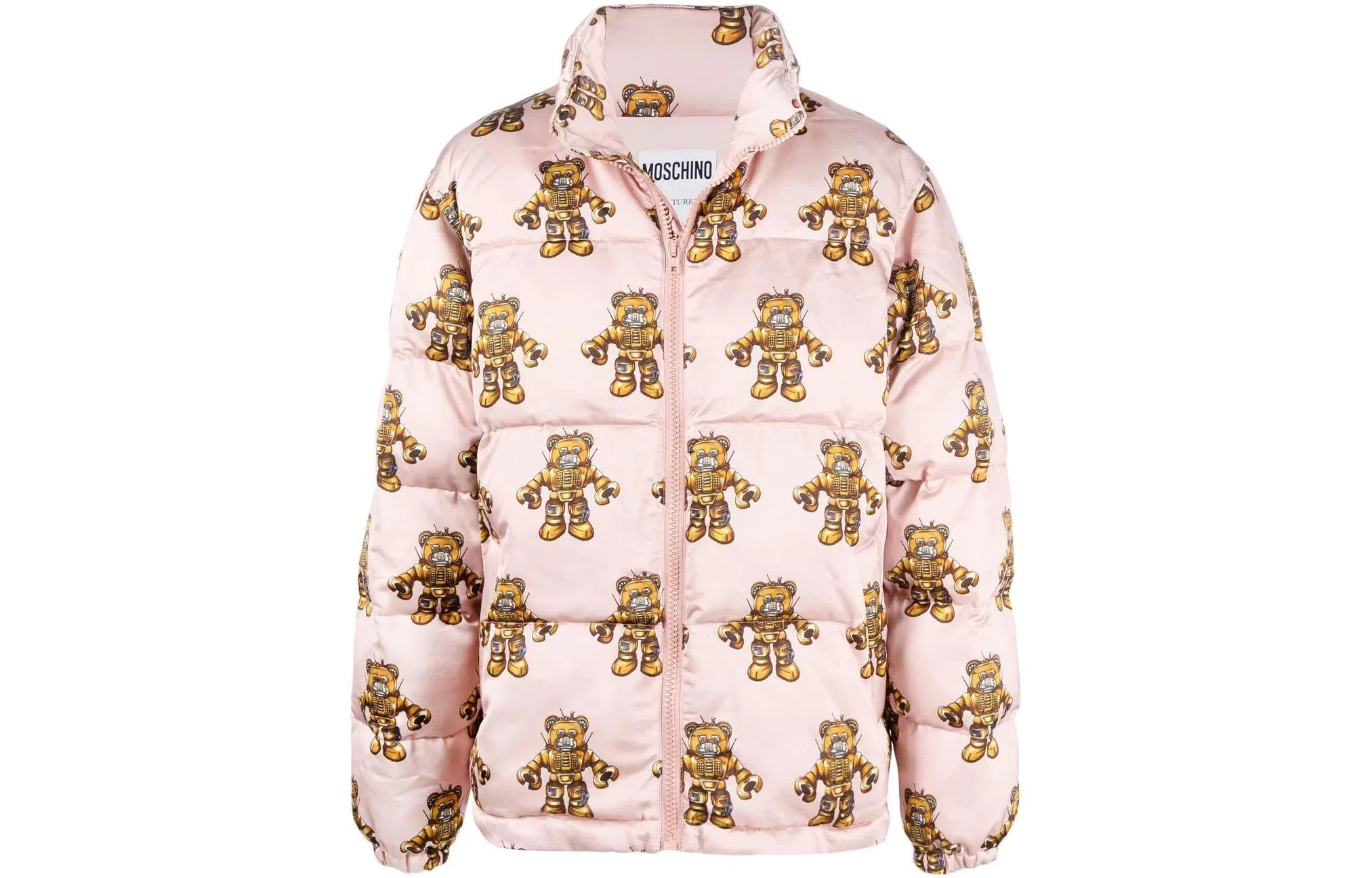 Moschino FW22 Printed Zip-Up Jacket Pink
