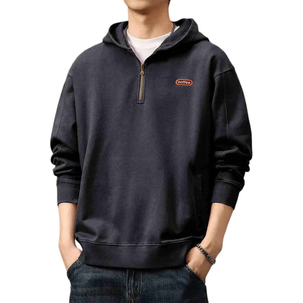 贵色 时尚都市休闲套头卫衣 男款