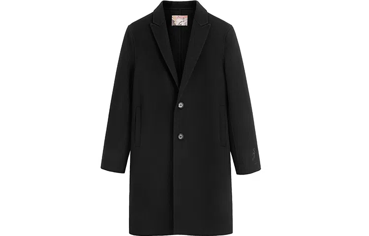 PEACEBIRD MEN Embroidered Double-Sided Long Coat