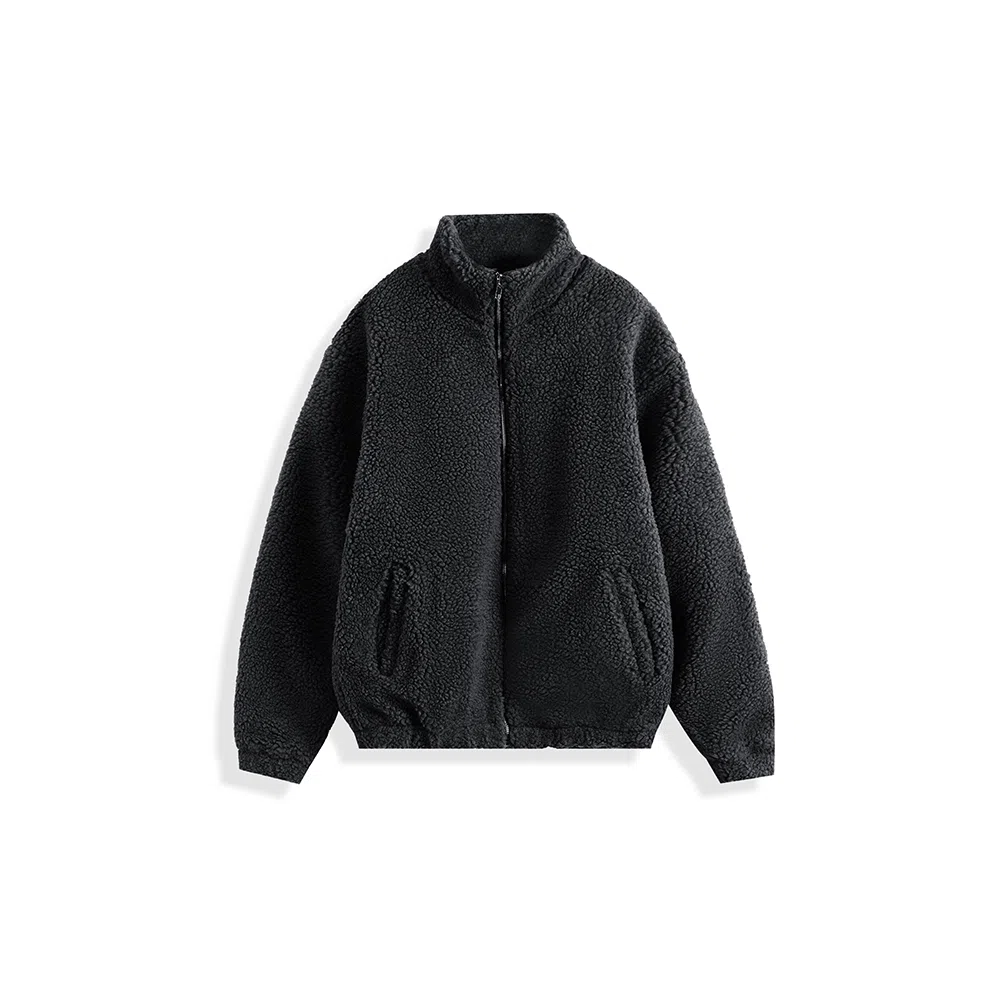 我是大卫 纯色摇粒绒保暖加厚休闲外套夹克 男女同款