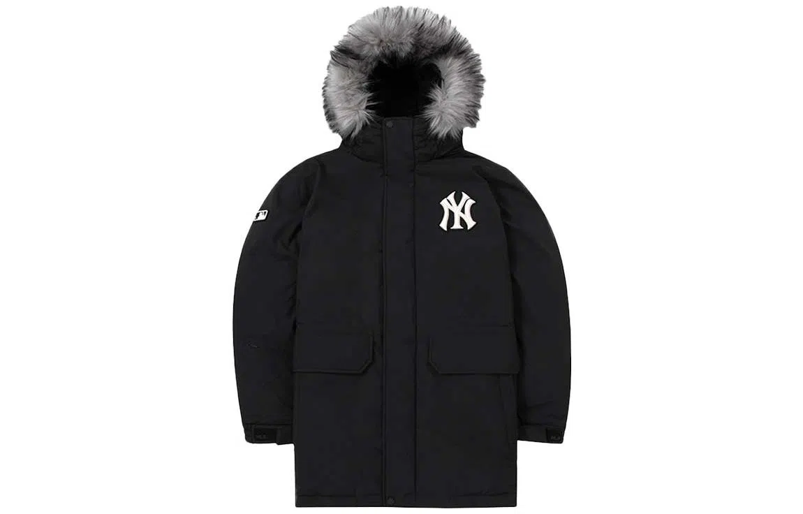 MLB Yankees Logo Embroidered Hoodie Jacket Black