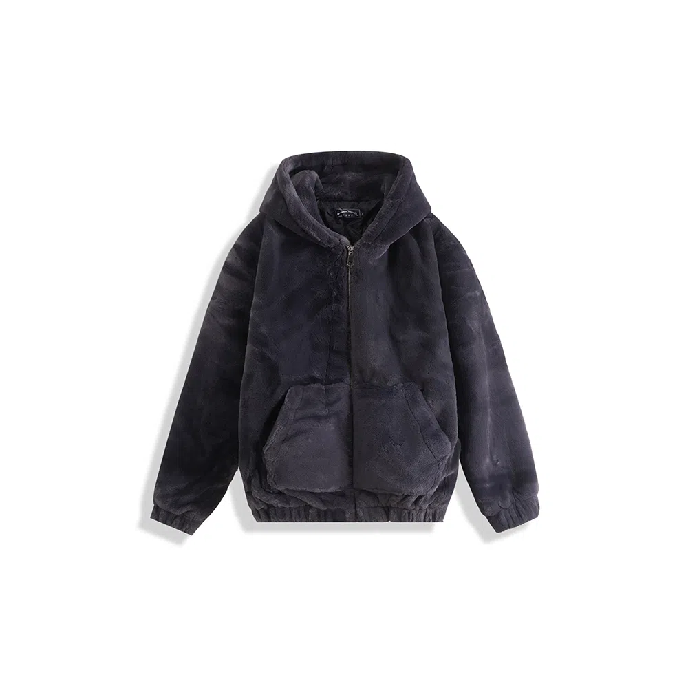 我是大卫 纯色羊羔毛连帽保暖加厚外套夹克 男女同款