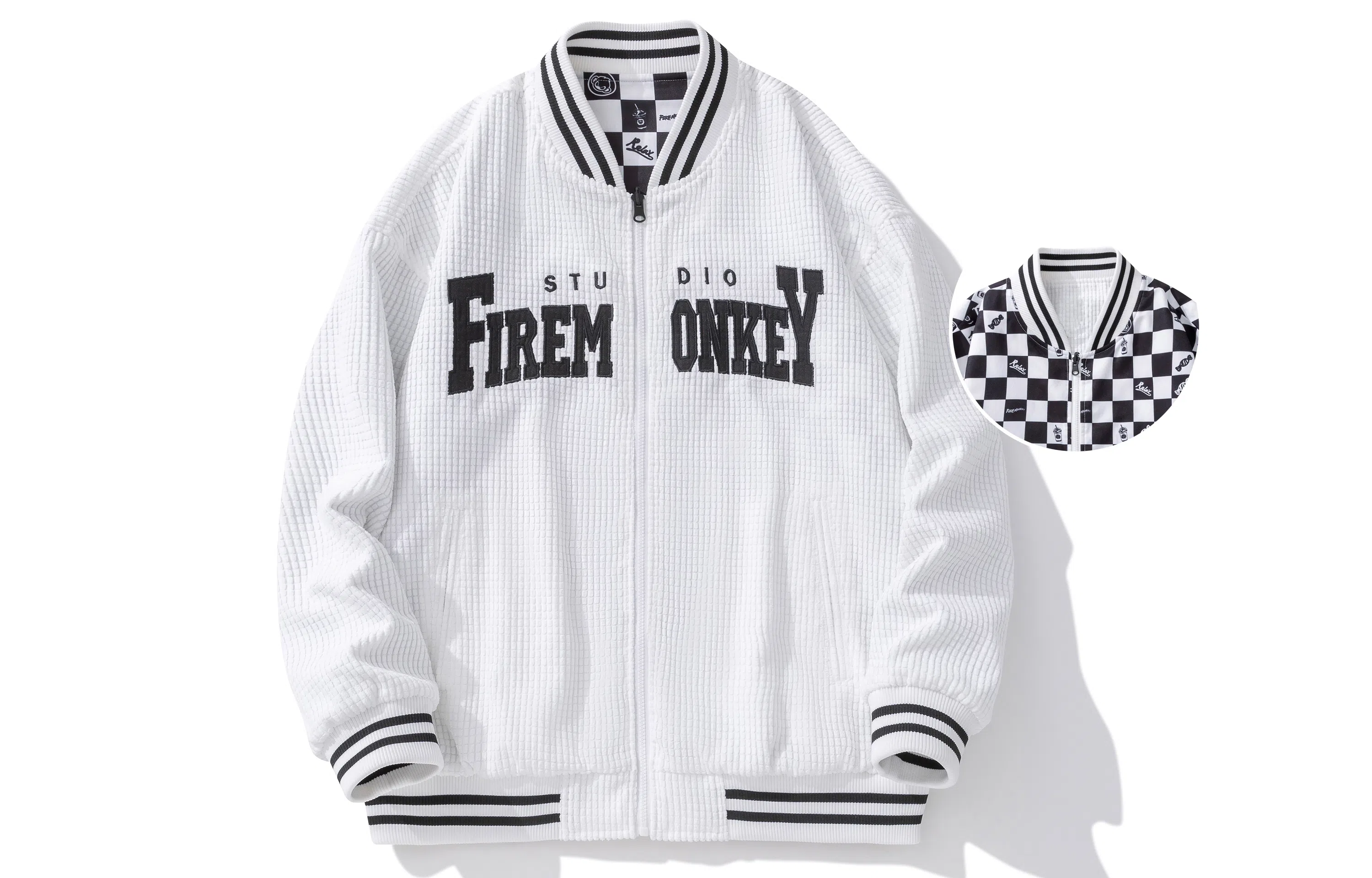 FireMonkey Reversible Cartoon Checkered Jacket
