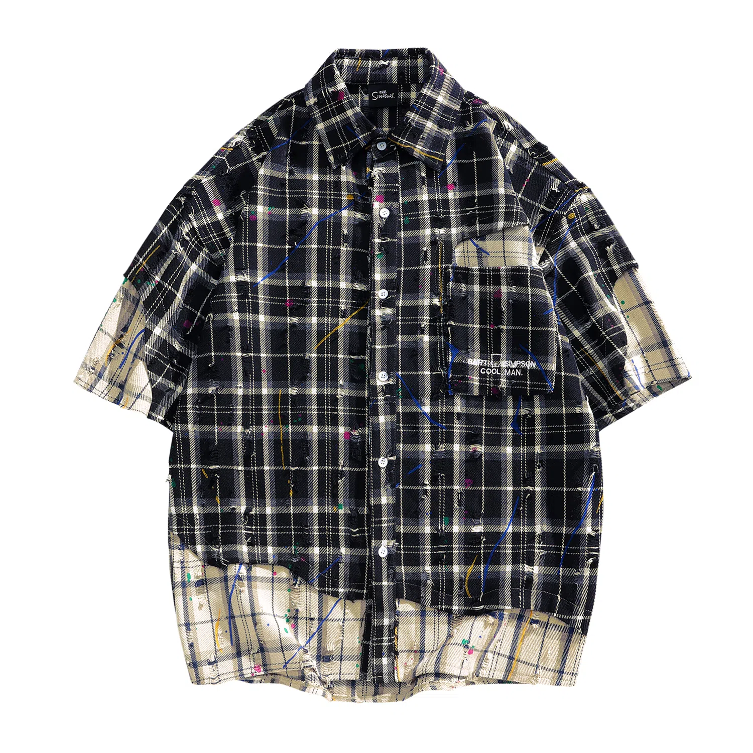 The Simpsons Vintage Graffiti Embroidered Shirt Jacket