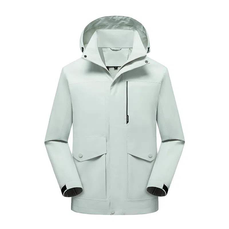 浪莎  纯色拉链连帽舒适百搭  防水防风冲锋衣 男女同款