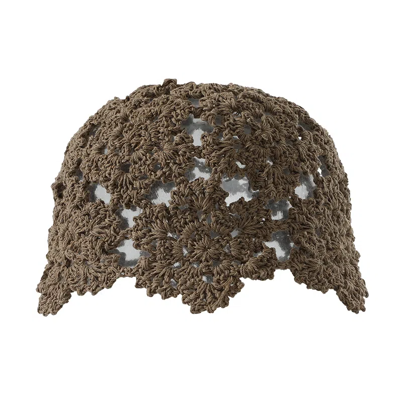 南极人 日系镂空针织勾花套头帽子复古气质显脸小透气包头帽云南旅游海边度假拍照文艺氛围感百搭 薄款 瓜皮帽 女款