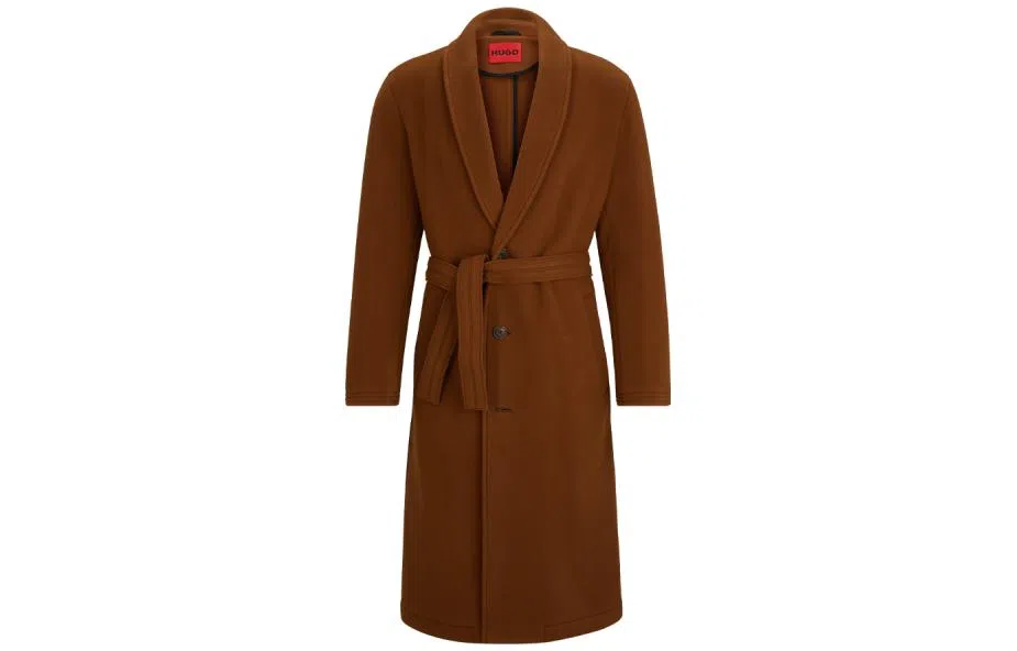Hugo Boss Rust Wool Blend Coat