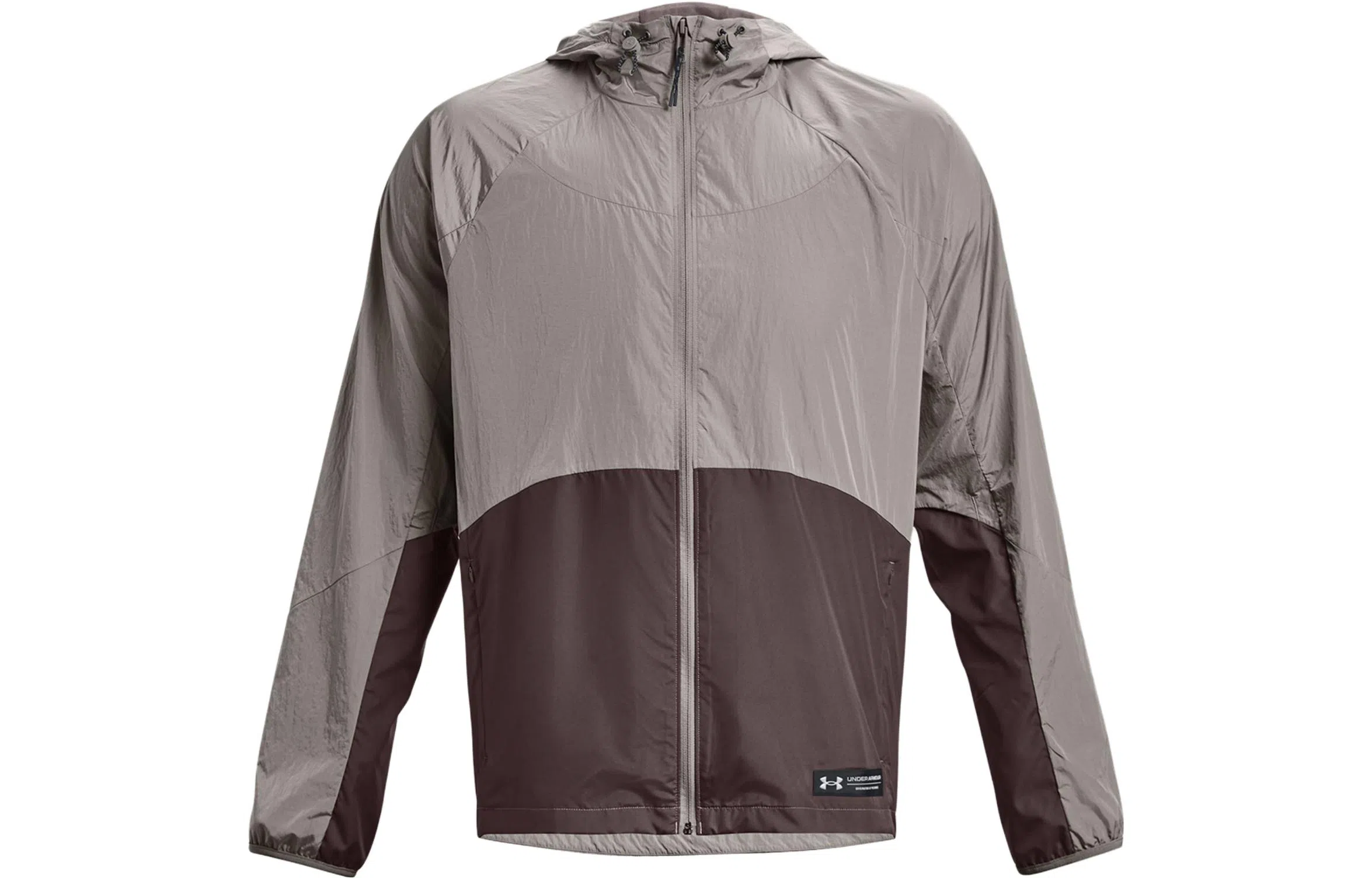 Under Armour RUSH Full-Zip Hoodie Jacket Men's Grey Brown