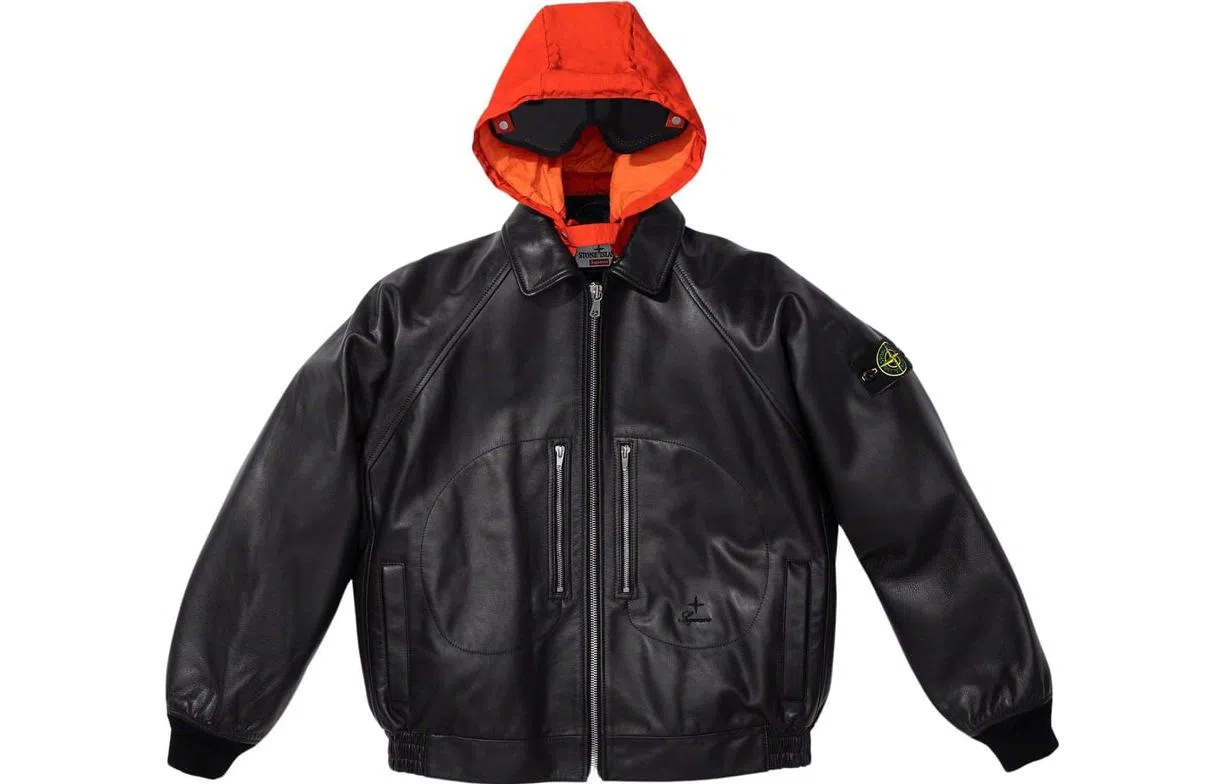 Supreme x Stone Island Leather Bomber Jacket