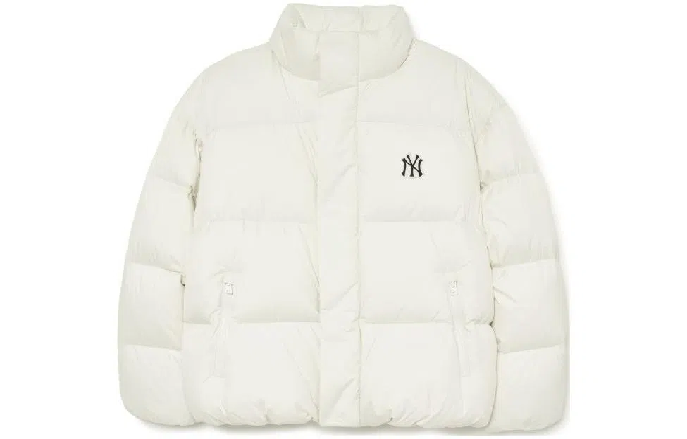 MLB Yankees Logo Down Jacket Cream