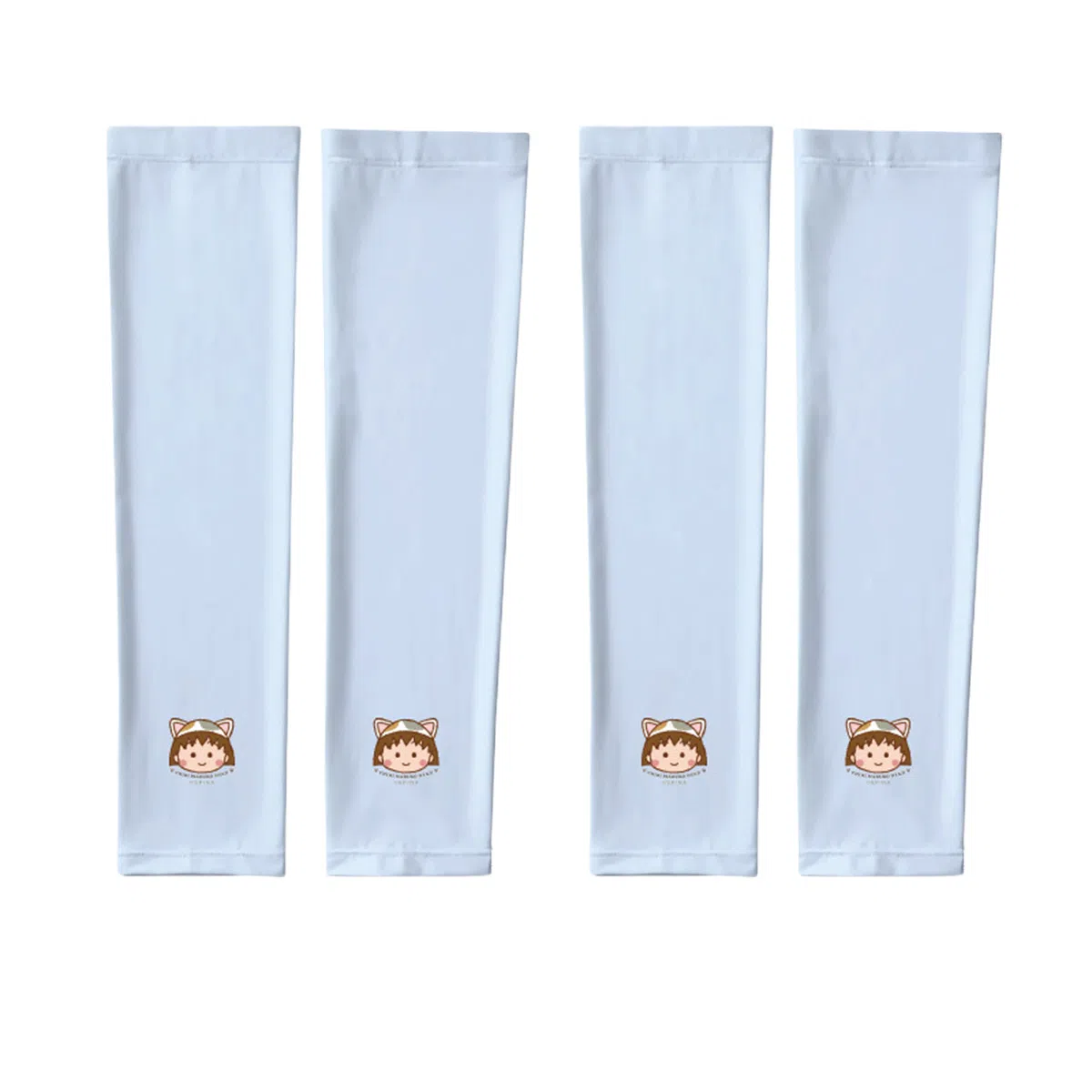 冠辉 夏季儿童青少年冰丝户外透气防紫外线袖套高端樱桃小丸子轻薄透气舒适防紫外线防冰袖可爱卡通 锦纶 防晒袖 男女同款情侣款