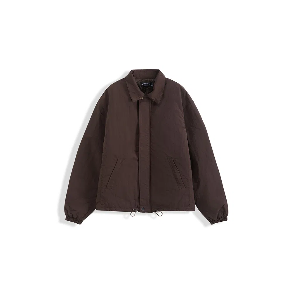 我是大卫 日系复古夹克棉服 男女同款 深棕色