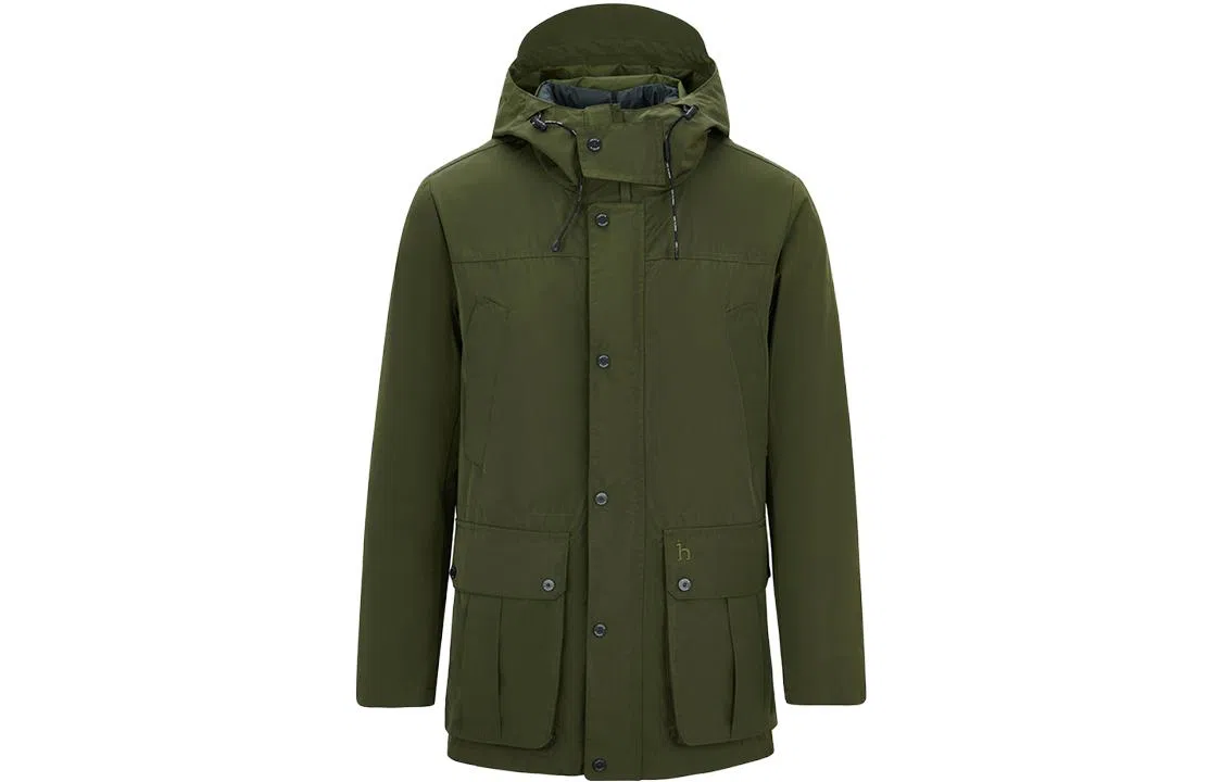 HAZZYS Solid Color Hooded Down Jacket Men
