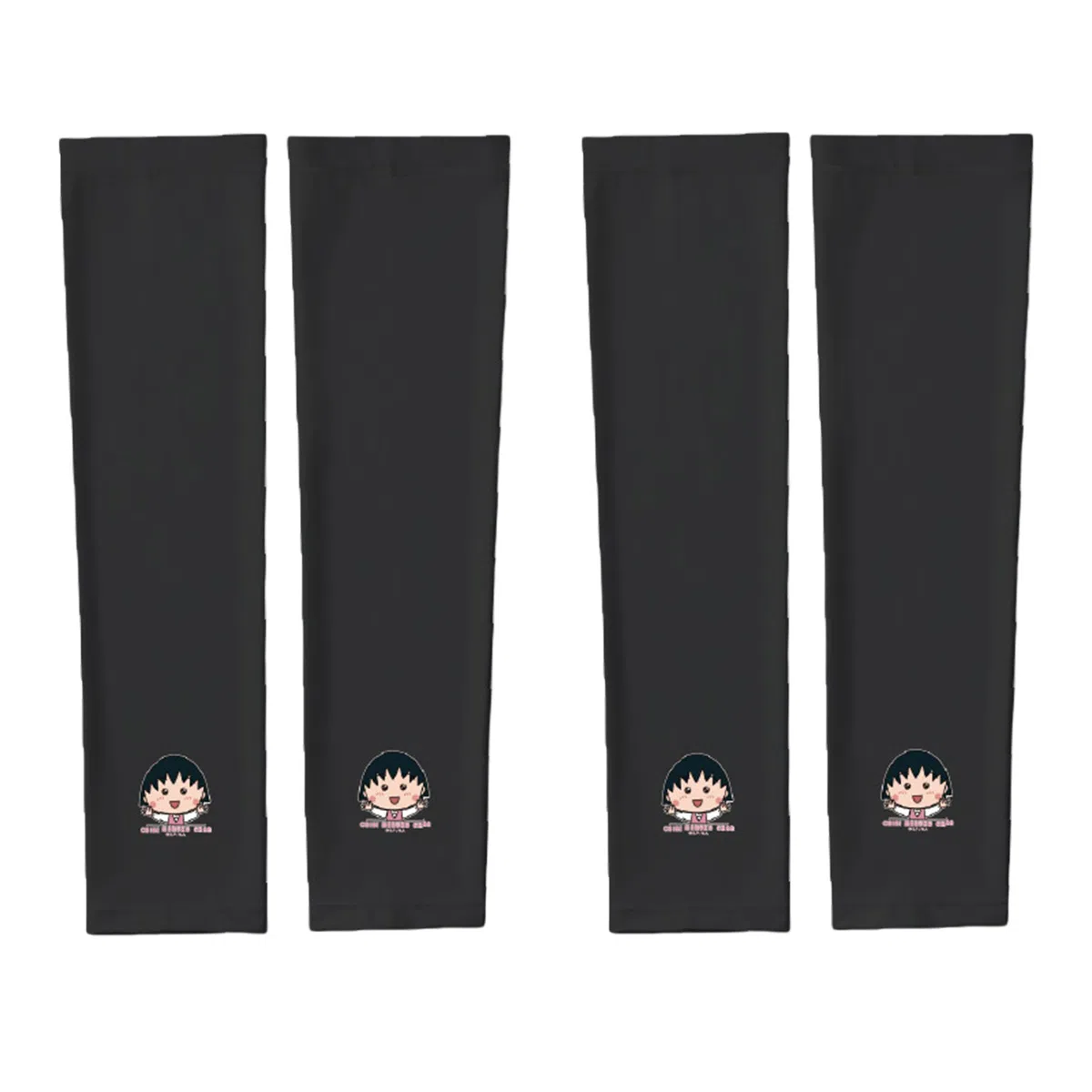 冠辉 夏季樱桃小丸子可爱卡通夏季凉感防紫外线冰袖冰丝高弹护臂轻薄透气舒适时尚户外运动防紫外线 锦纶 防晒袖 男女同款情侣款