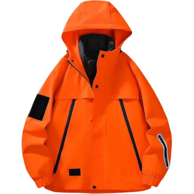 雅鹿优选  纯色连帽拉链  防水防风透气耐磨保暖冲锋衣 男款