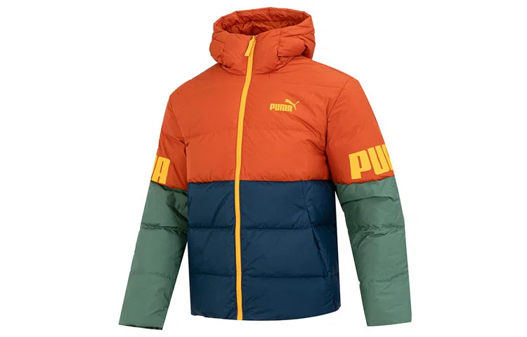 PUMA Power Hooded Down Puffer Orange