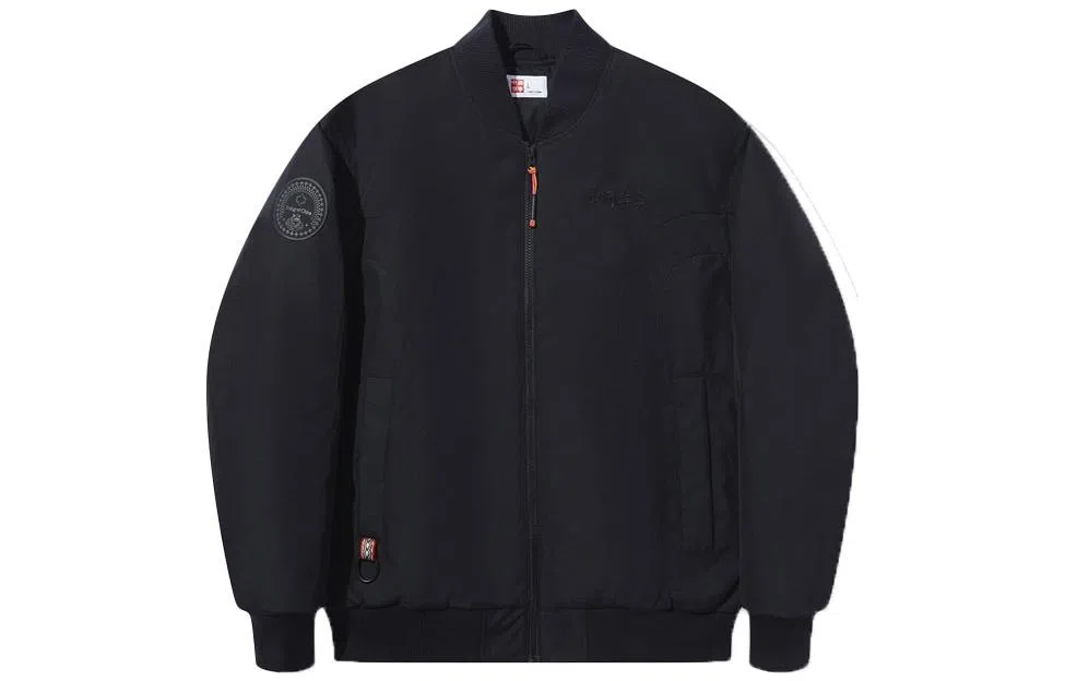 中国李宁 字母拉链夹克外套 男款 黑色