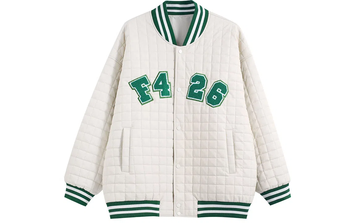 F426 Quilted Logo Baseball Jacket